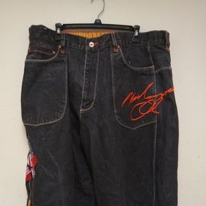 Fubu platinum vintage Muhammad Ali size 40 black jeans shorts